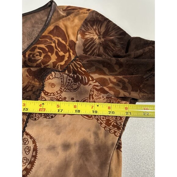 Sami and Jo Corset Top Size XL Brown Fairy Grunge goblincore Velvet Burnout Mesh - Picture 7 of 12